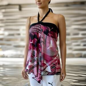 VTG Y2K Julie’s Closet Halter Handkerchief Midriff TankTop Boho Fairy Grunge S/M